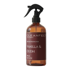 Vanilla & Oudh Room Freshener Spray – Long Lasting Air Freshener for Home, Bathroom & Office | Non-Toxic & Safe Aromatic Spray with Natural Oils (300ml)